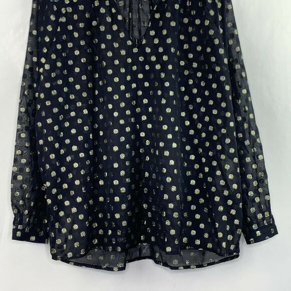 Bishop And Young Dark Romance Metallic Gold Polka Dot Blouse NWT Size S - Picture 4 of 9